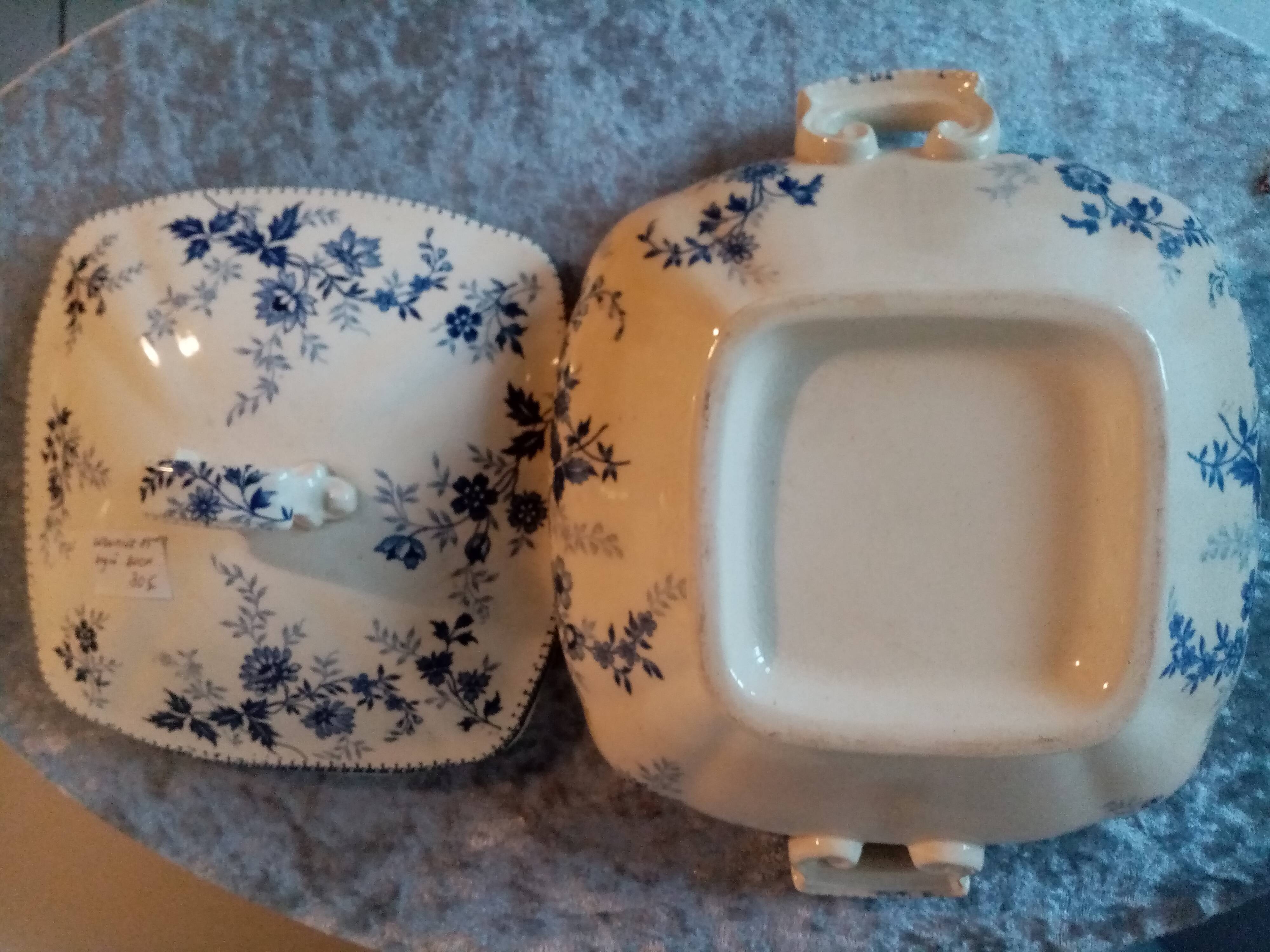 Rare earthenware vegetable dish with floral decoration bfk boch frères keramik