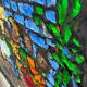 Large stained glass window the last supper circa 1960 - raw glass blocks - h 119 x l 161 cm