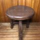 Vintage turned wood tripod milking stool #a579