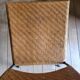 Glass and metal table and its 4 wicker chairs and glass Roche Bobois