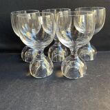 5 Crystal wine glasses – Hollow ball base