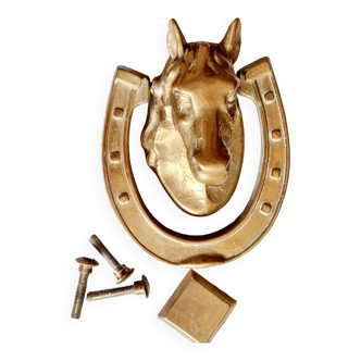 Heurtoir de porte cheval laiton massif