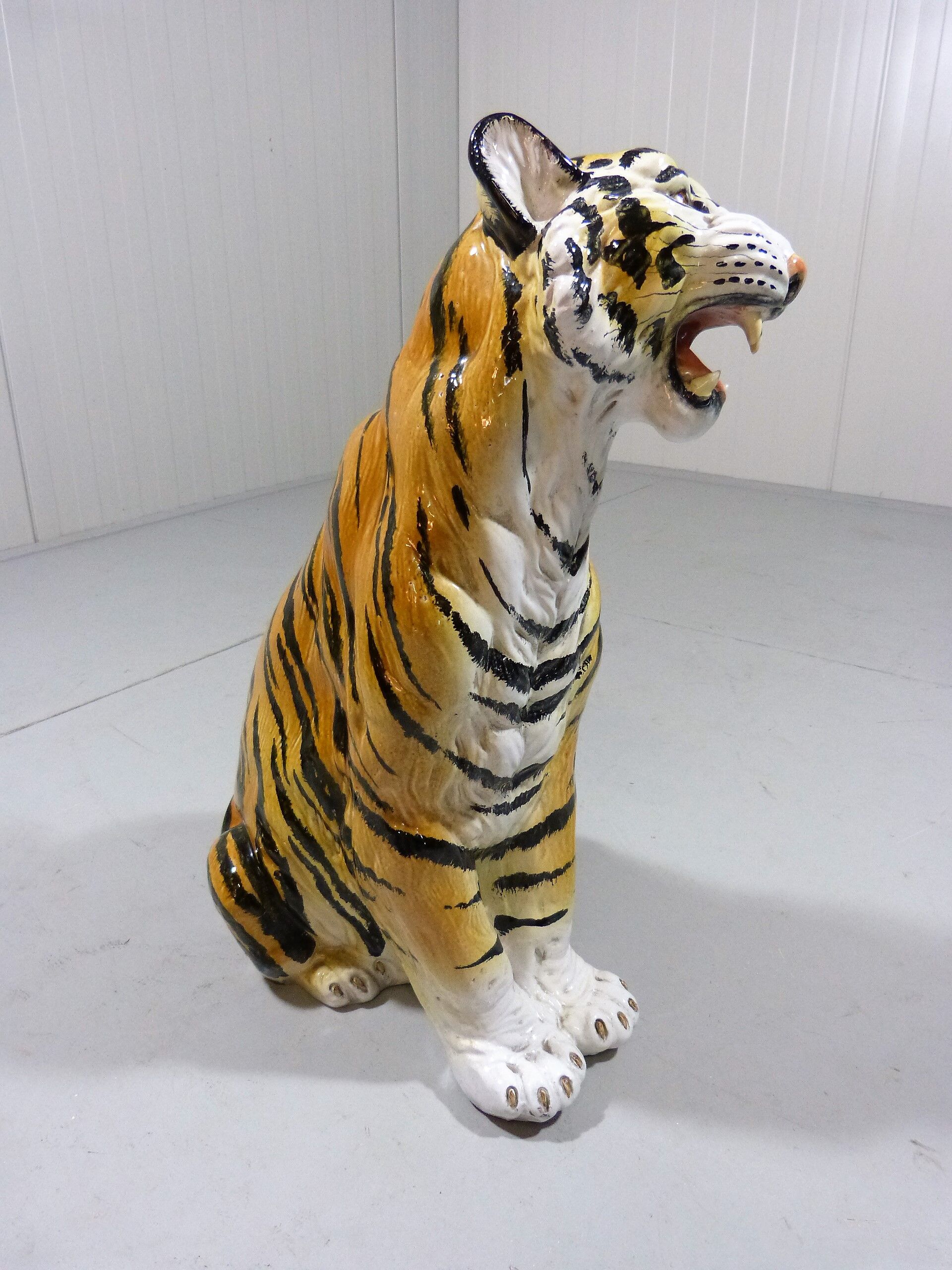 Tigre de terre cuite vintage, Italie des années 1960