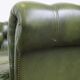 Stylish, English green cow leather spacious 2.5 seater chesterfield sofa