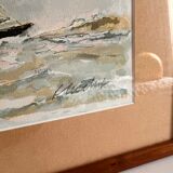 Tableau bateau dans la tempete maritime
