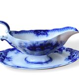 Large antique gravy boat on a Sarreguemines U&C earthenware tray