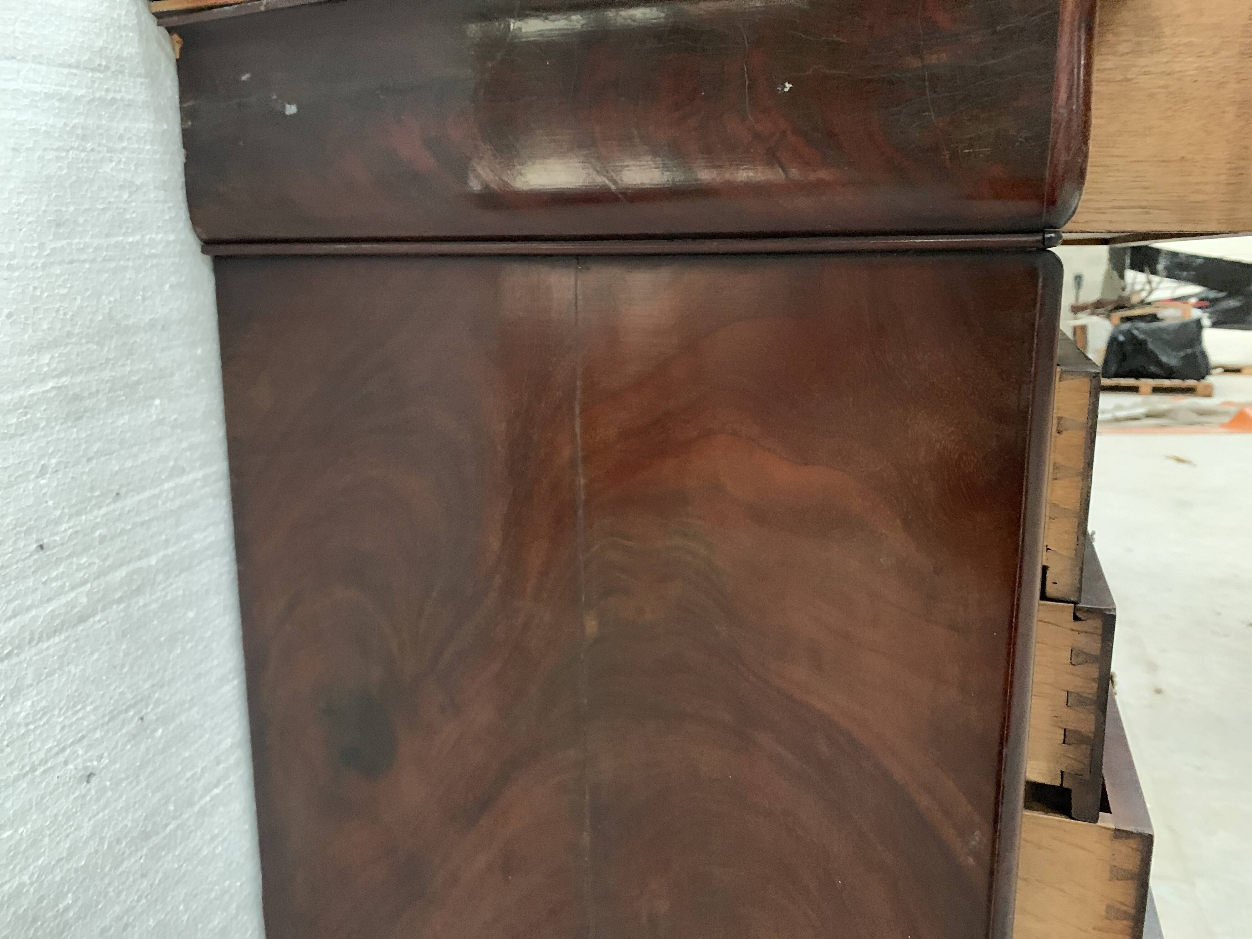 19th century mahogany and veneer cardboard or notary cabinet