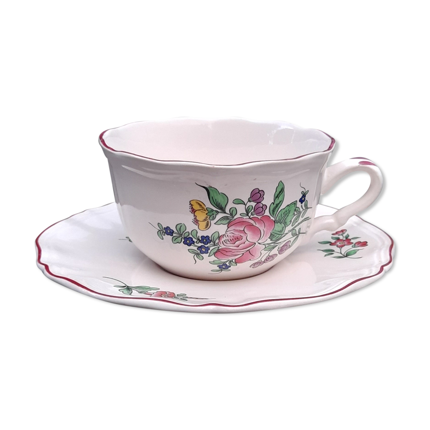 Cup and saucer lunch of lunéville, model fine lamp lamp