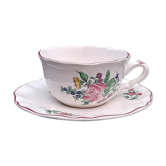 Tasse et soucoupe déjeuner de lunéville, modèle réverbère fin