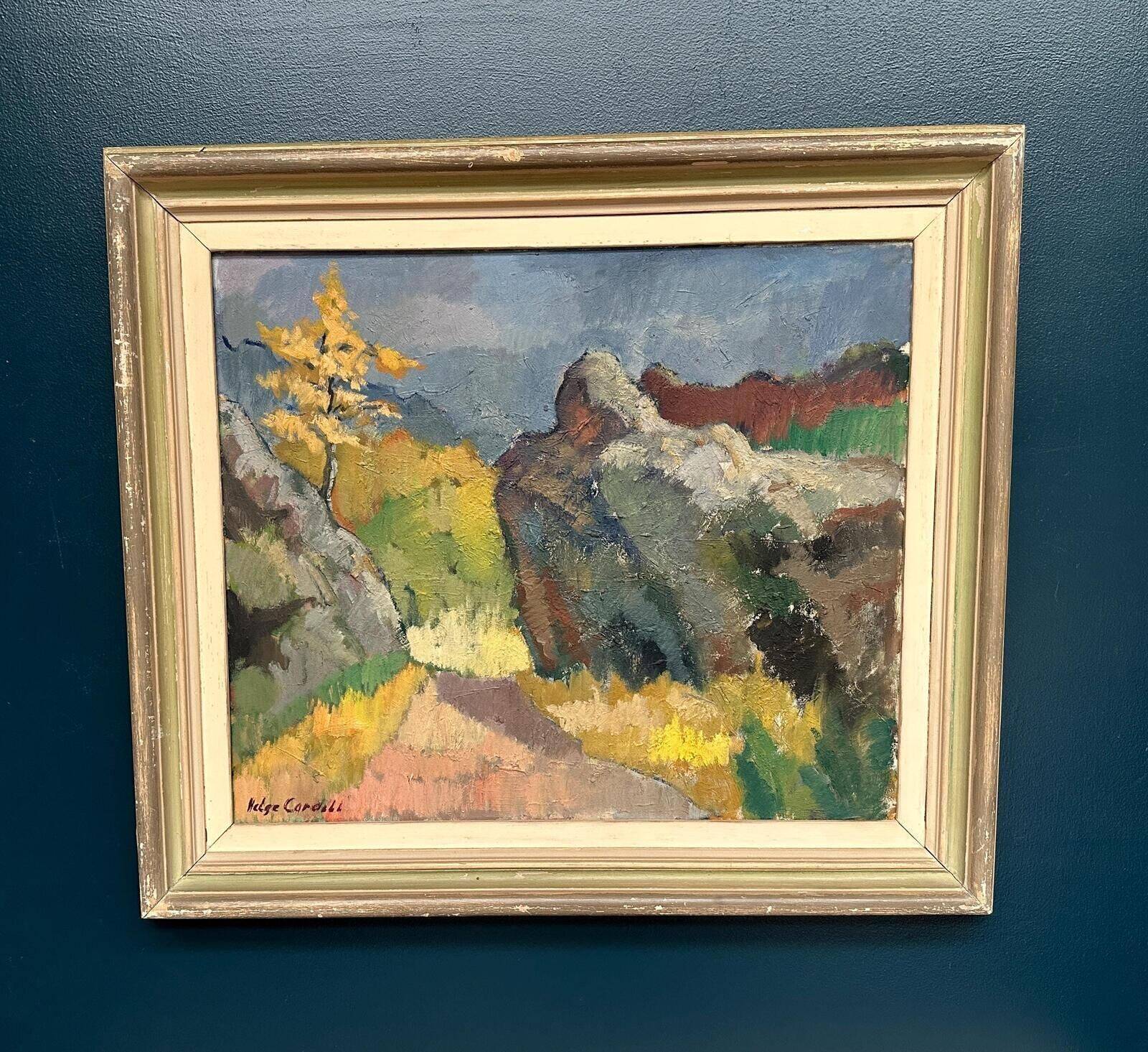 Swedish Oil on Canvas – Höstmotiv från Koön – Helge Cardell