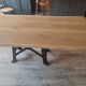 Industrial table top solid oak machine foot cast iron