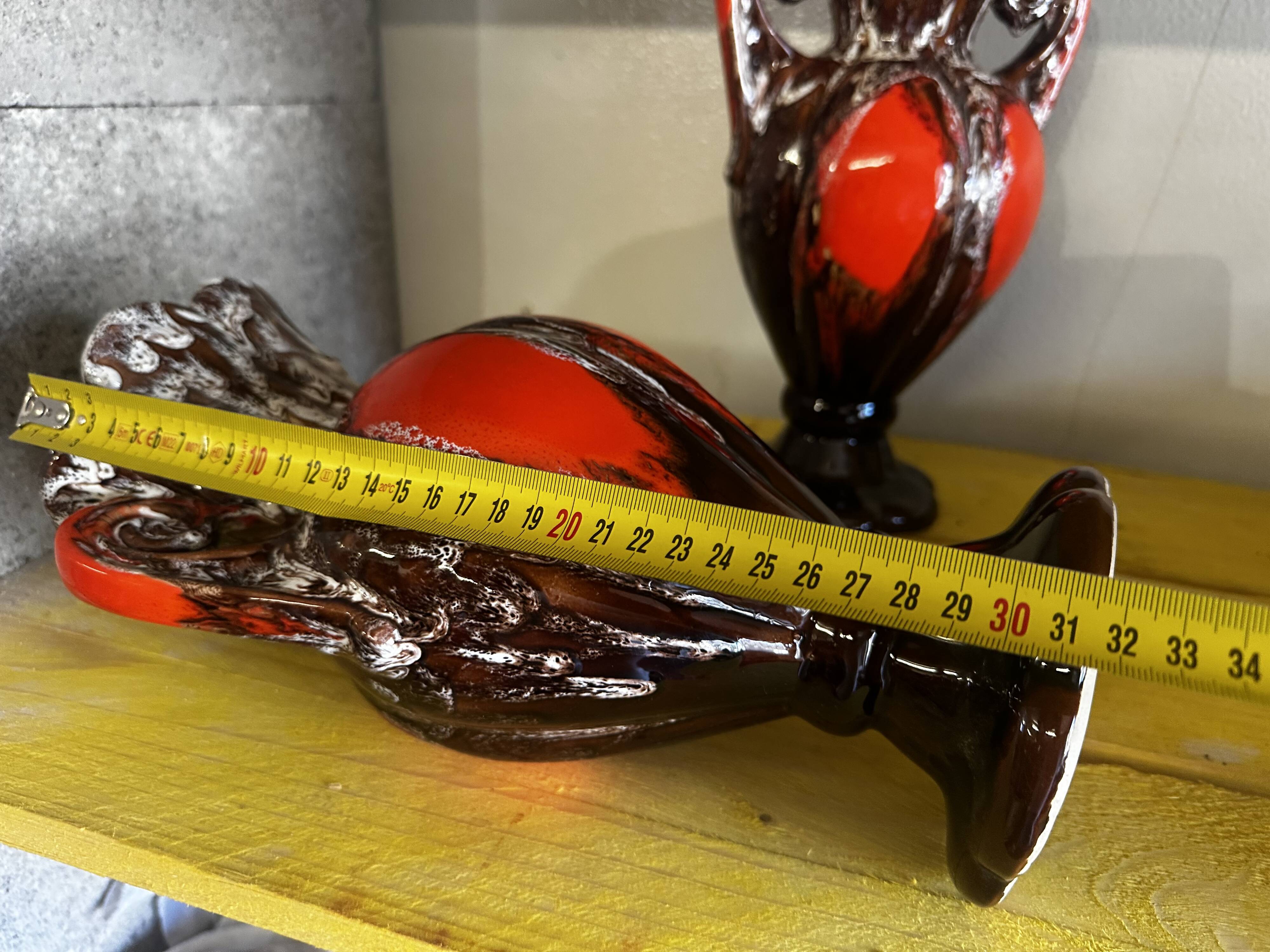 Pair of large Vallauris amphora-style vases, 31 cm high
