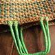 Panier vannerie vintage tressage vert anses scoubidou