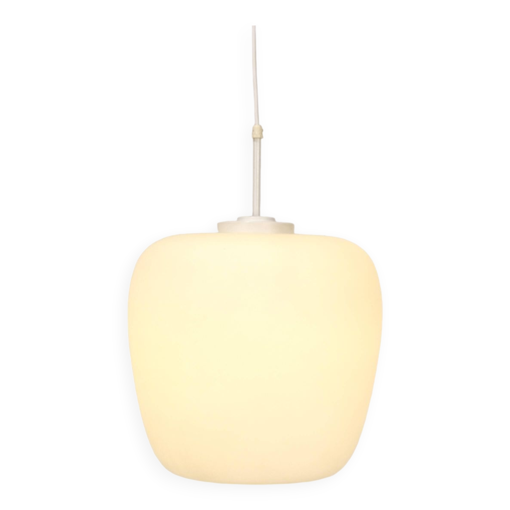 Large Scandinavian opaline pendant light - 1960s