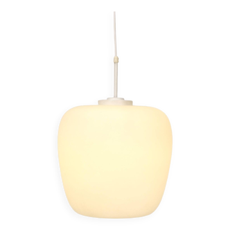 Large Scandinavian opaline pendant light - 1960s