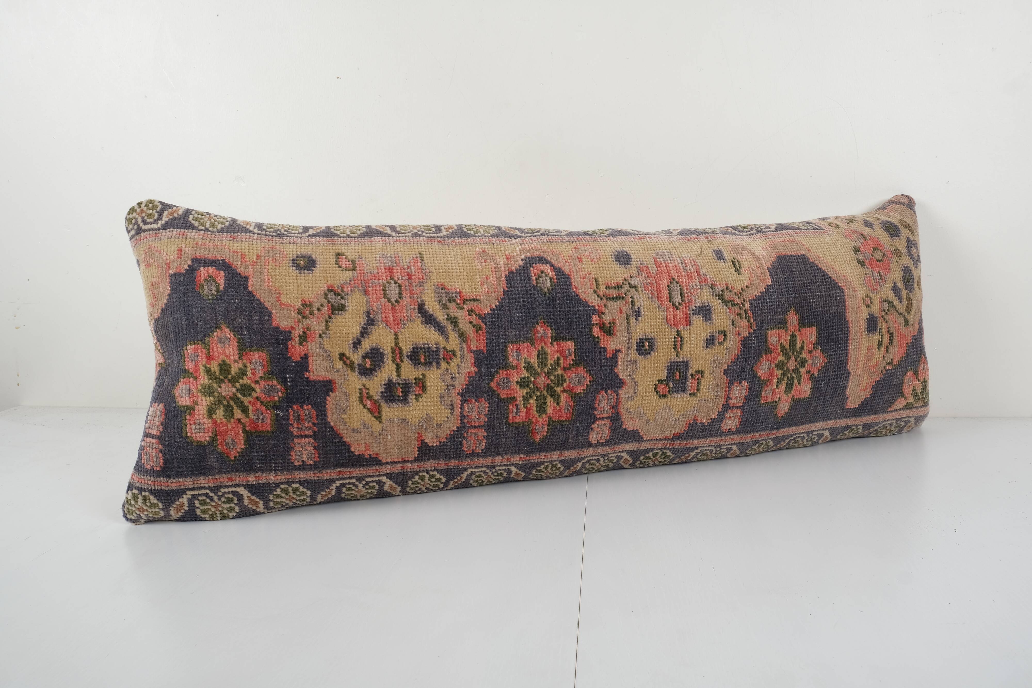 Turkish blue oversize carpet pillow
