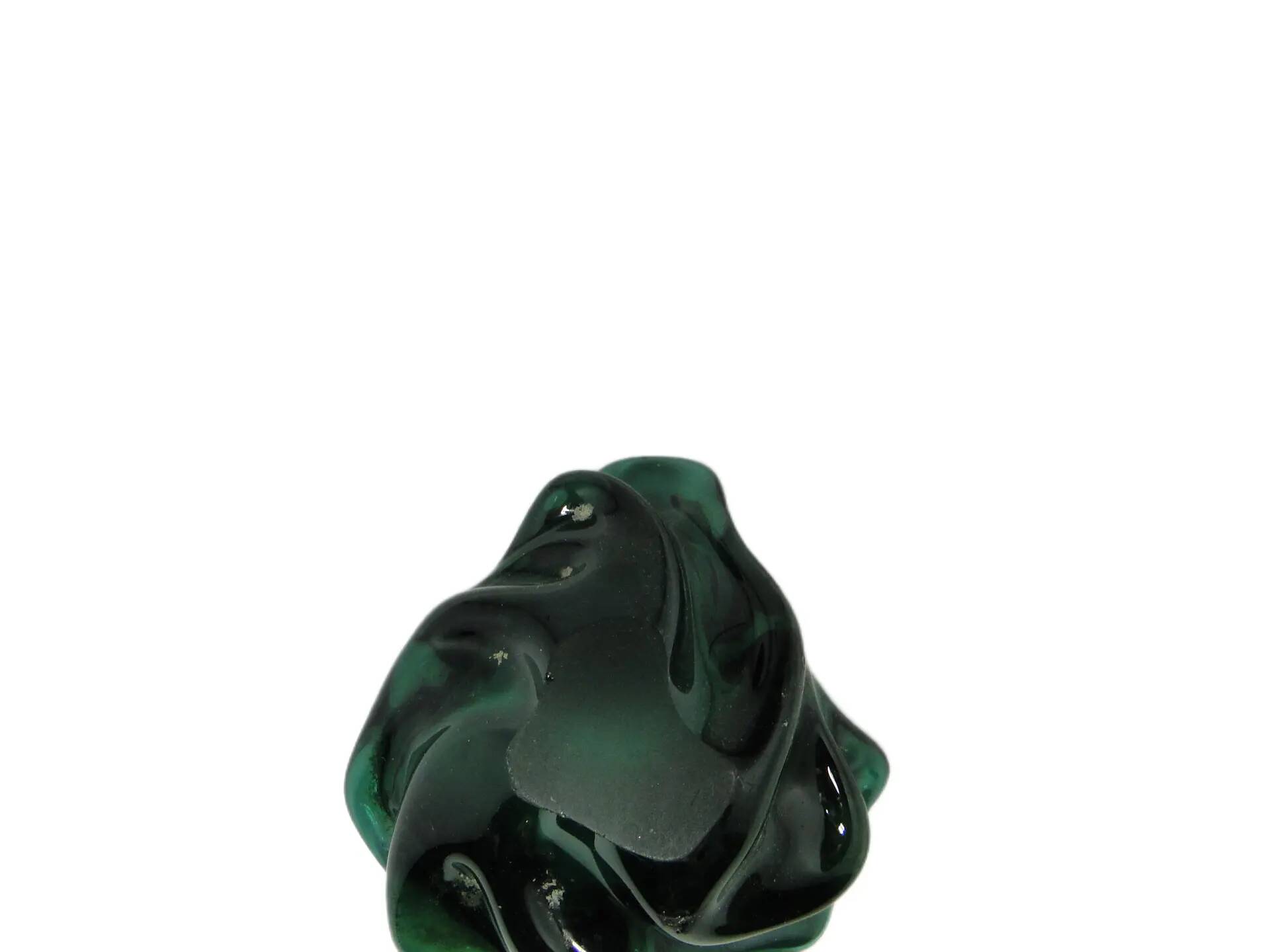 Mid-century modern ashtray, green glass, Poland, 1970s.