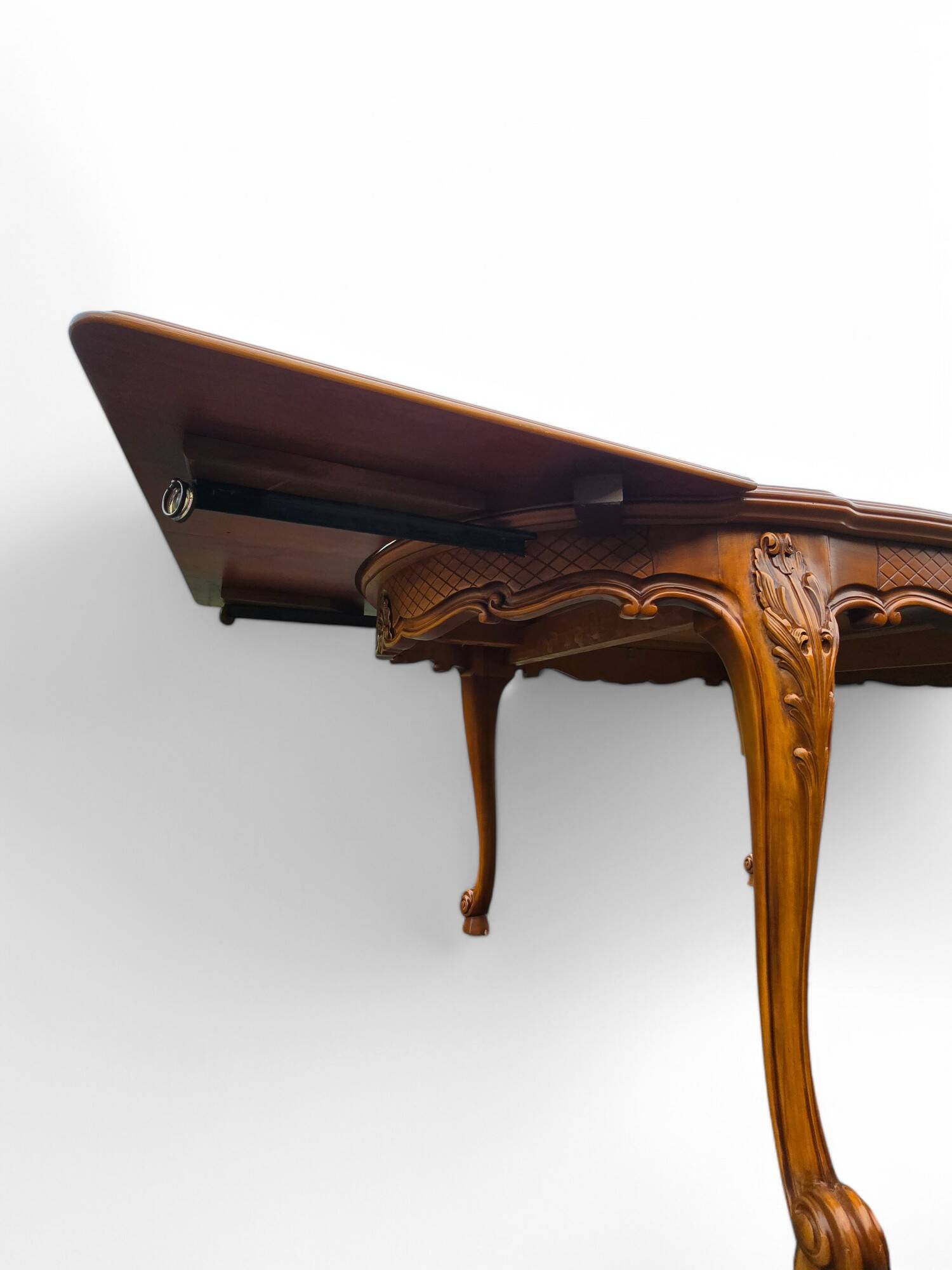 Louis XV style cherry wood table with extensions