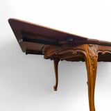 Louis XV style cherry wood table with extensions