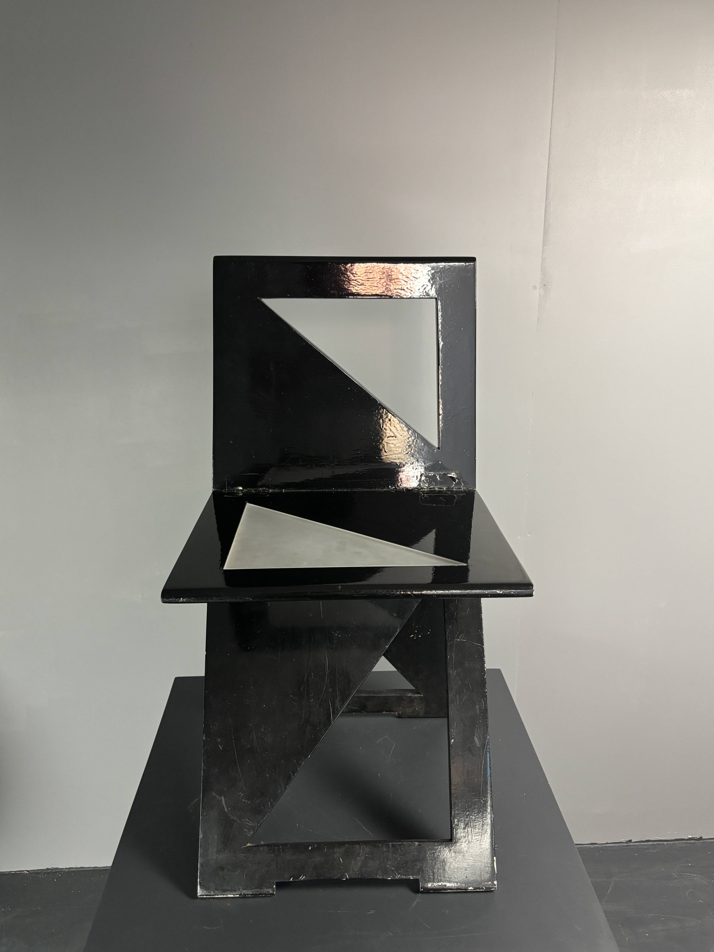 Dutch post modern foldable side chair, Eindhoven Design Academy, 1980s