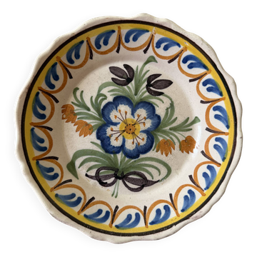 Assiette vintage en céramique peinte à la main