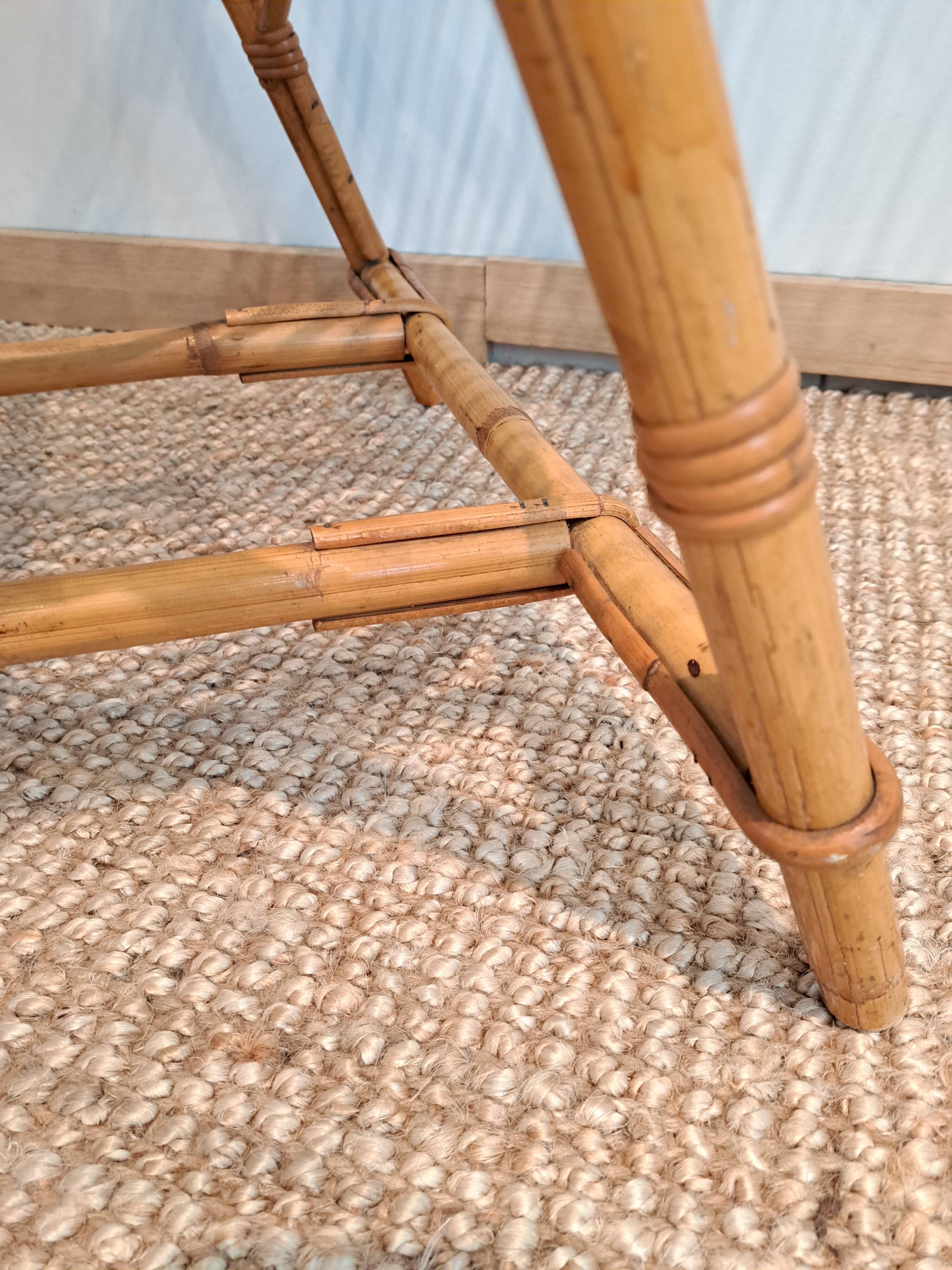 Vintage rattan & bamboo armchair from the 60s