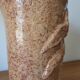 Large vintage glazed terracotta lamp base