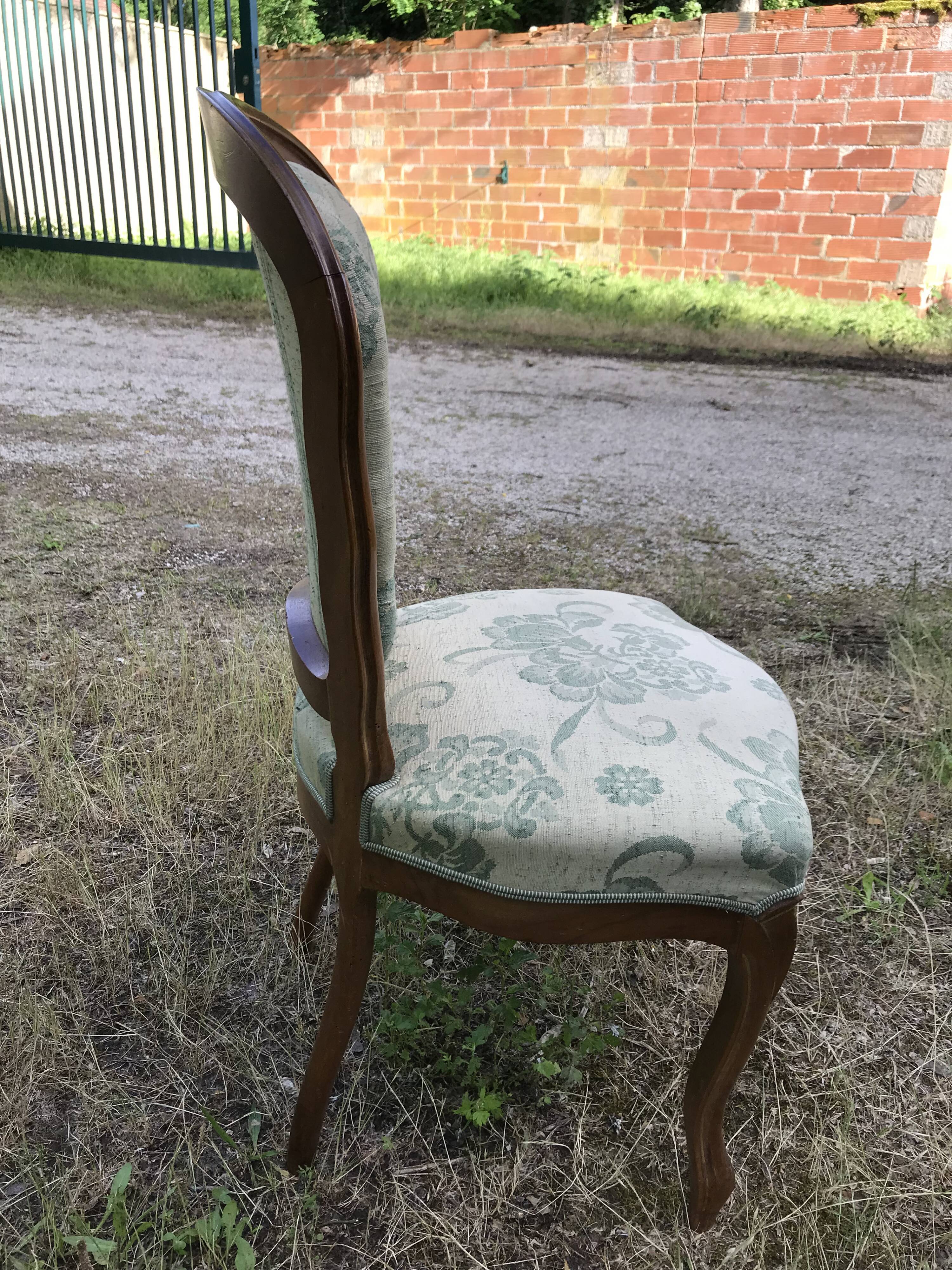 4 chairs Louis XV Walnut