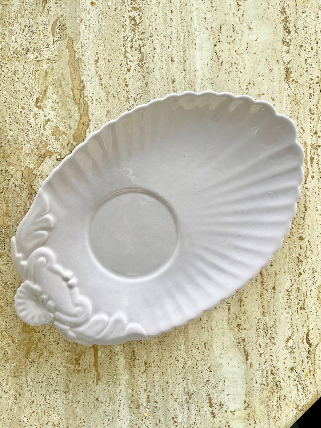 Quimper mauve earthenware dish