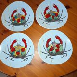 Seafood service / fish 14 pieces / PORNIC M.B.F.A Hand-painted