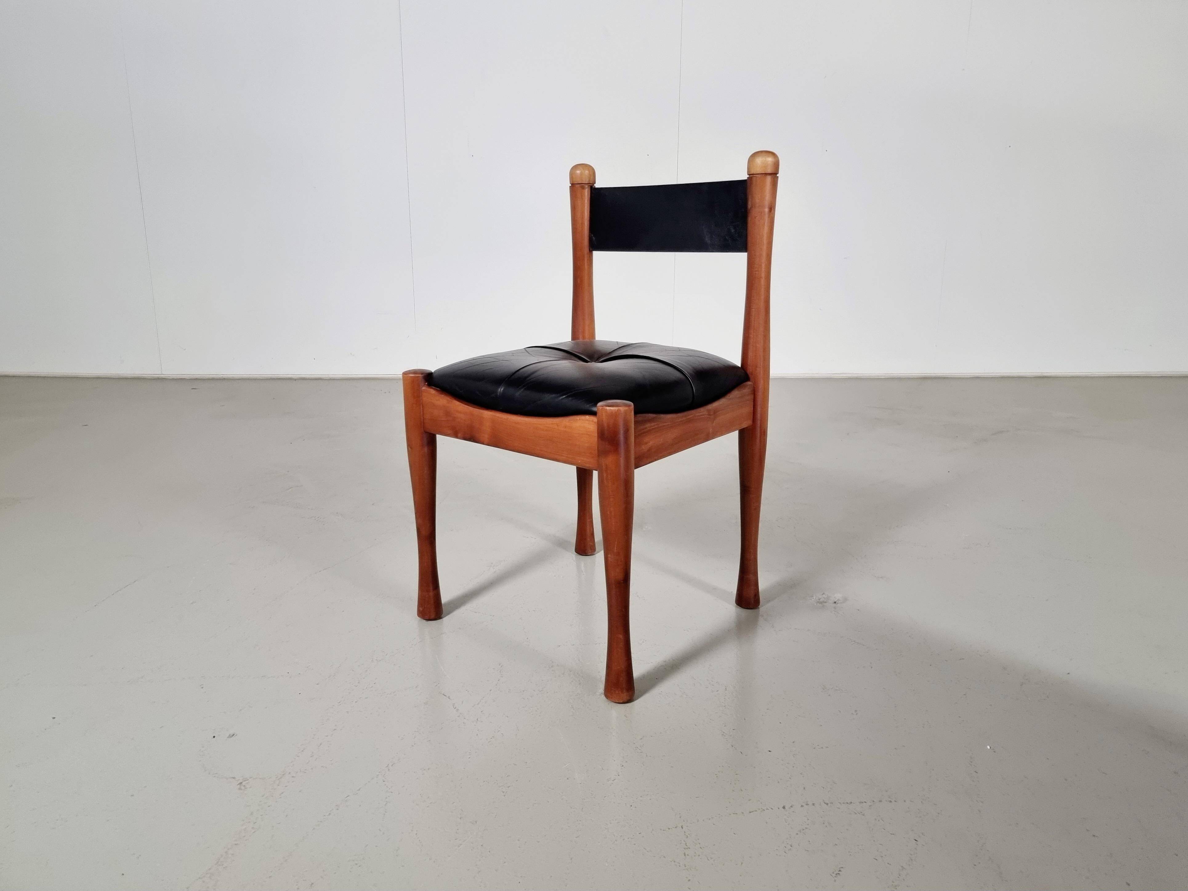 Set of 4 dining chairs by Silvio Coppola for Bernini, 1960s.