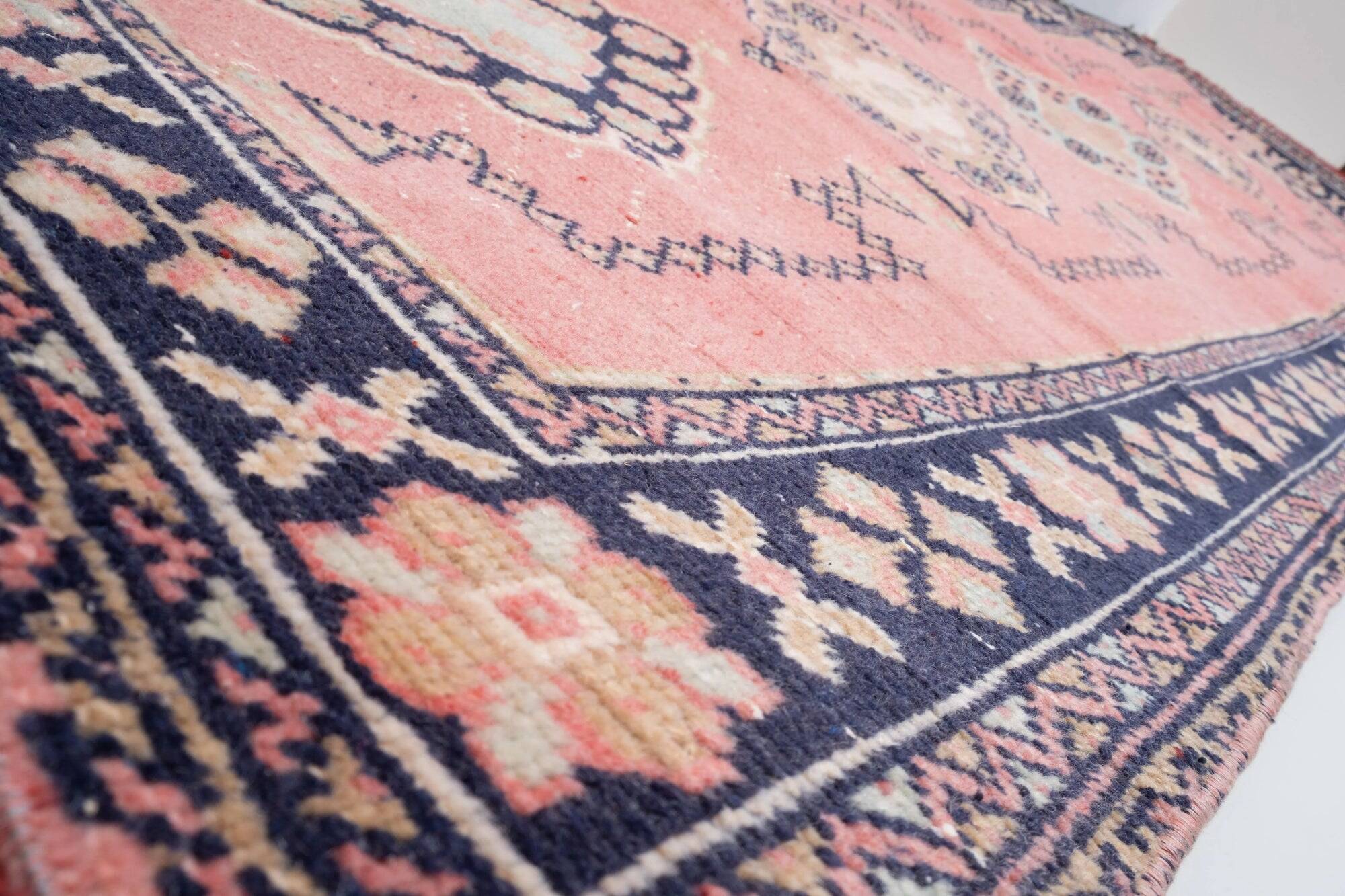 Vintage Turkish hallway rug 139x361 cm