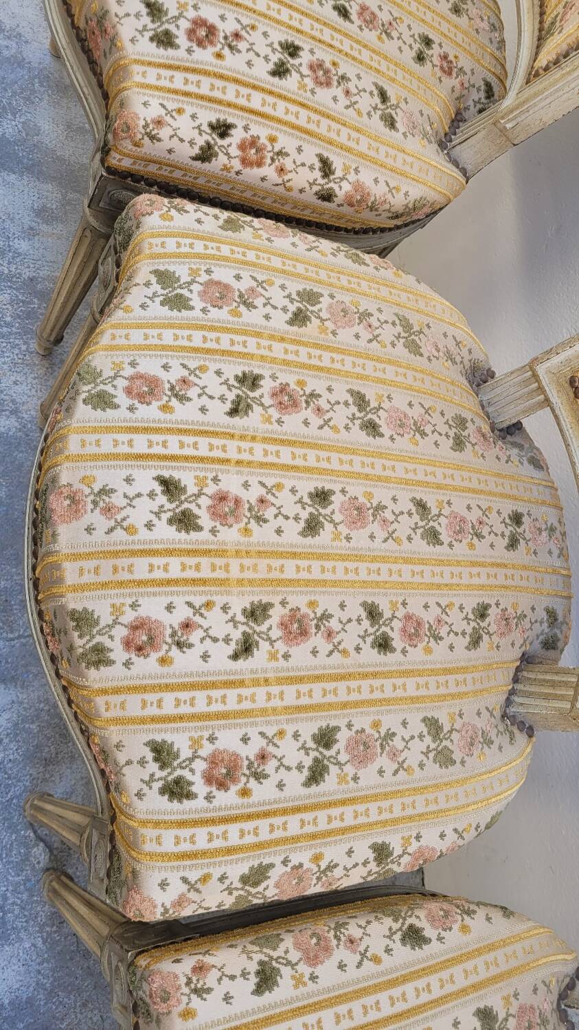 Series of 4 old Louis XVI style chairs