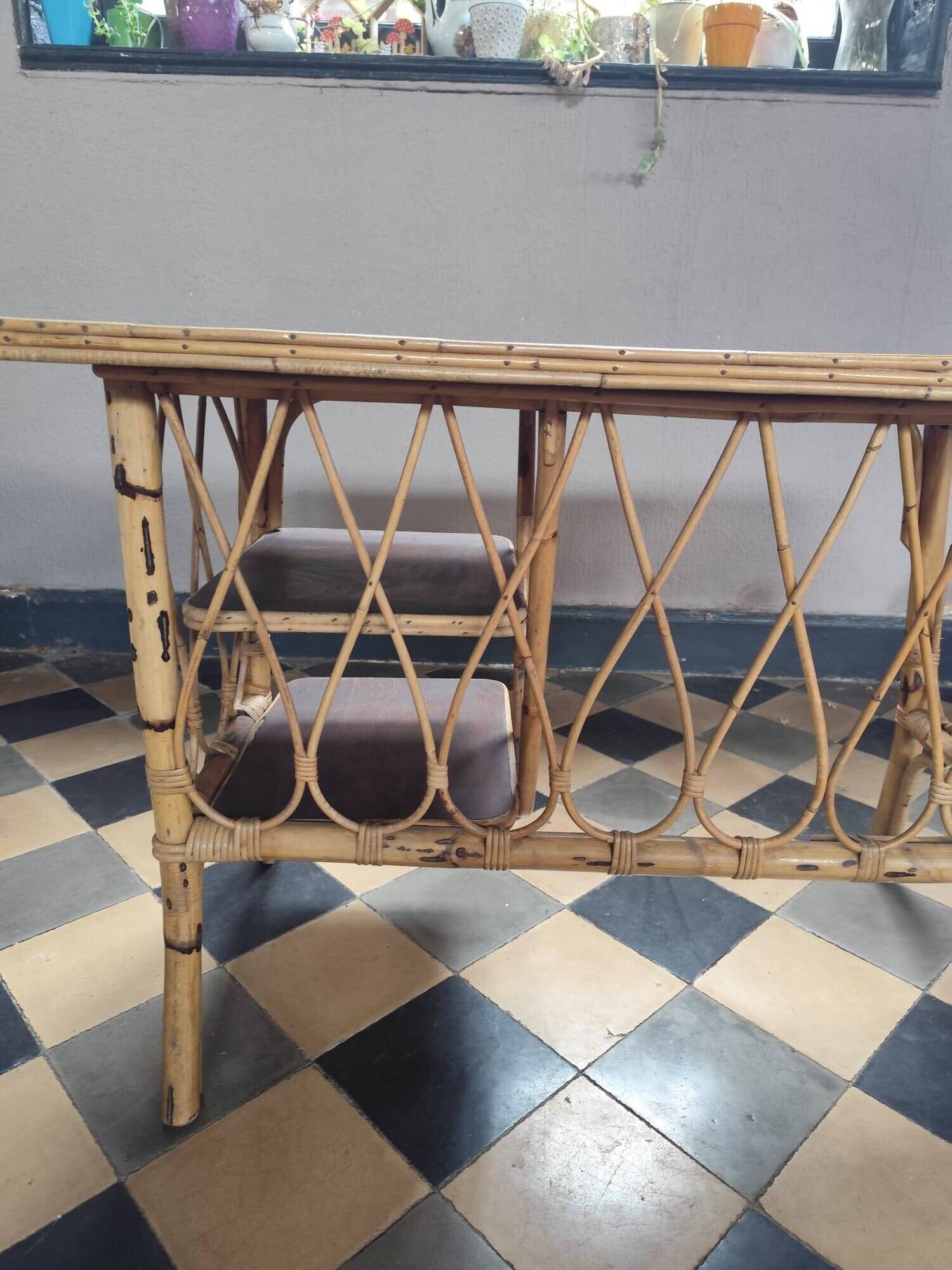 Rattan desk, 1950