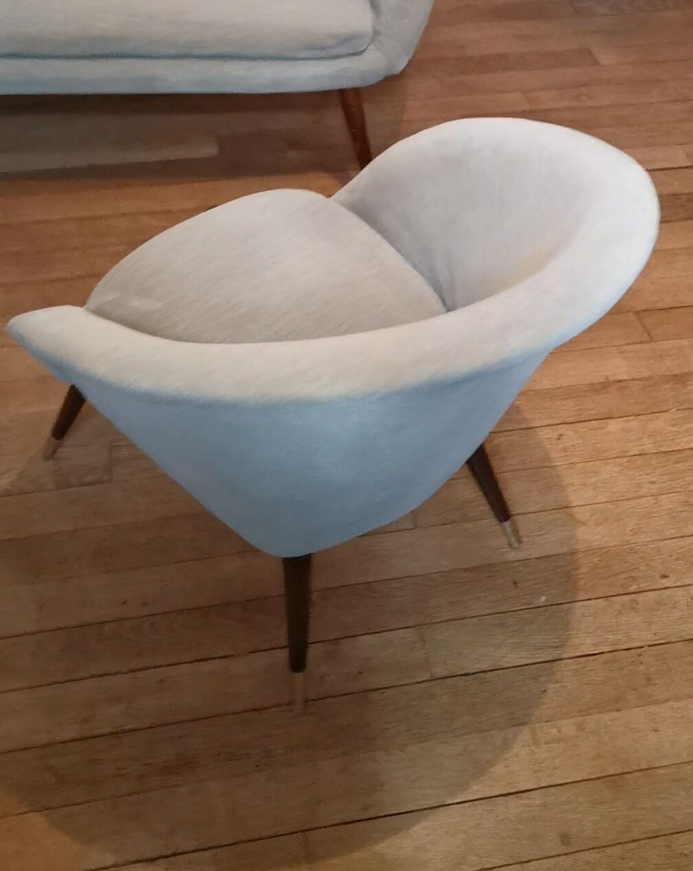 Armchair cocktail shell round 50 years 60 gray green