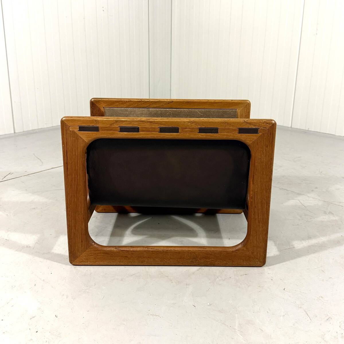 Salin Møbler teak & leather magazine holder Denmark 1960’s