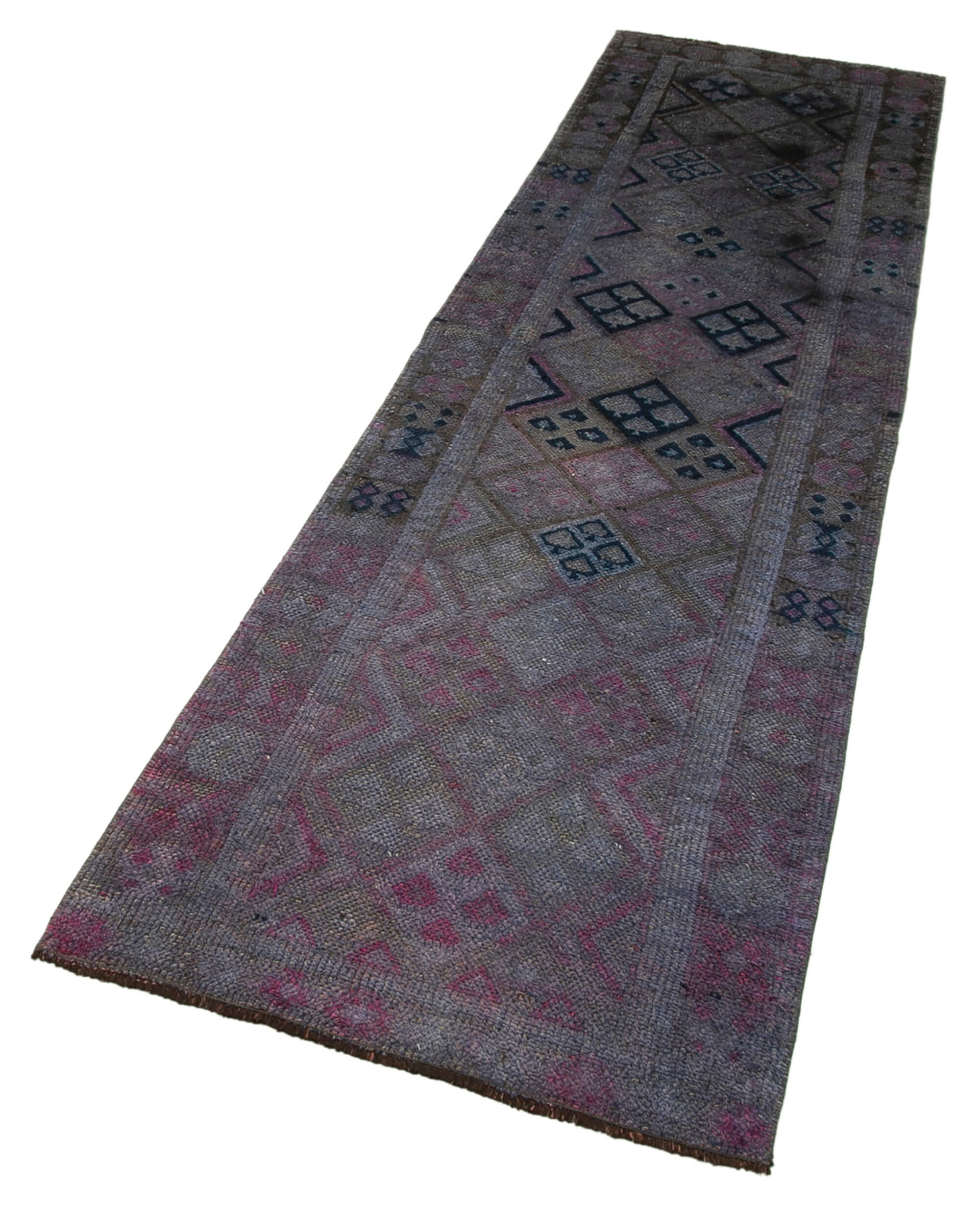Handmade One-of-a-Kind Oriental Purple Runner Rug 78 cm x 285 cm