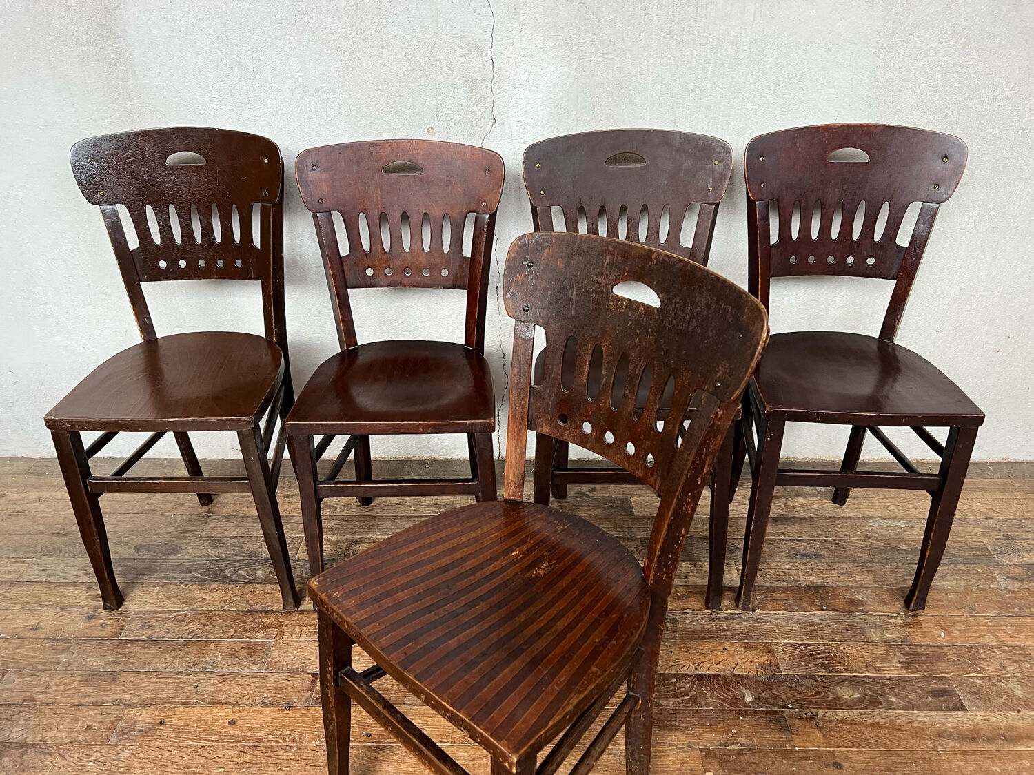 Series of 4 vintage Luterma bistro chairs 1920-1930