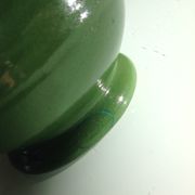 Pitcher ball in glazed green ceramic vintage 60s-70s