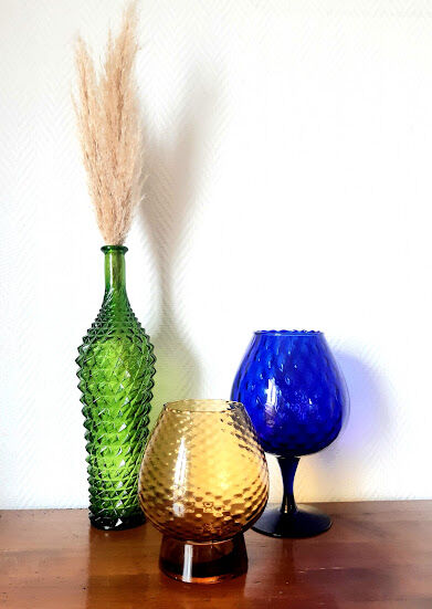 Lot optical vases Empoli vintage