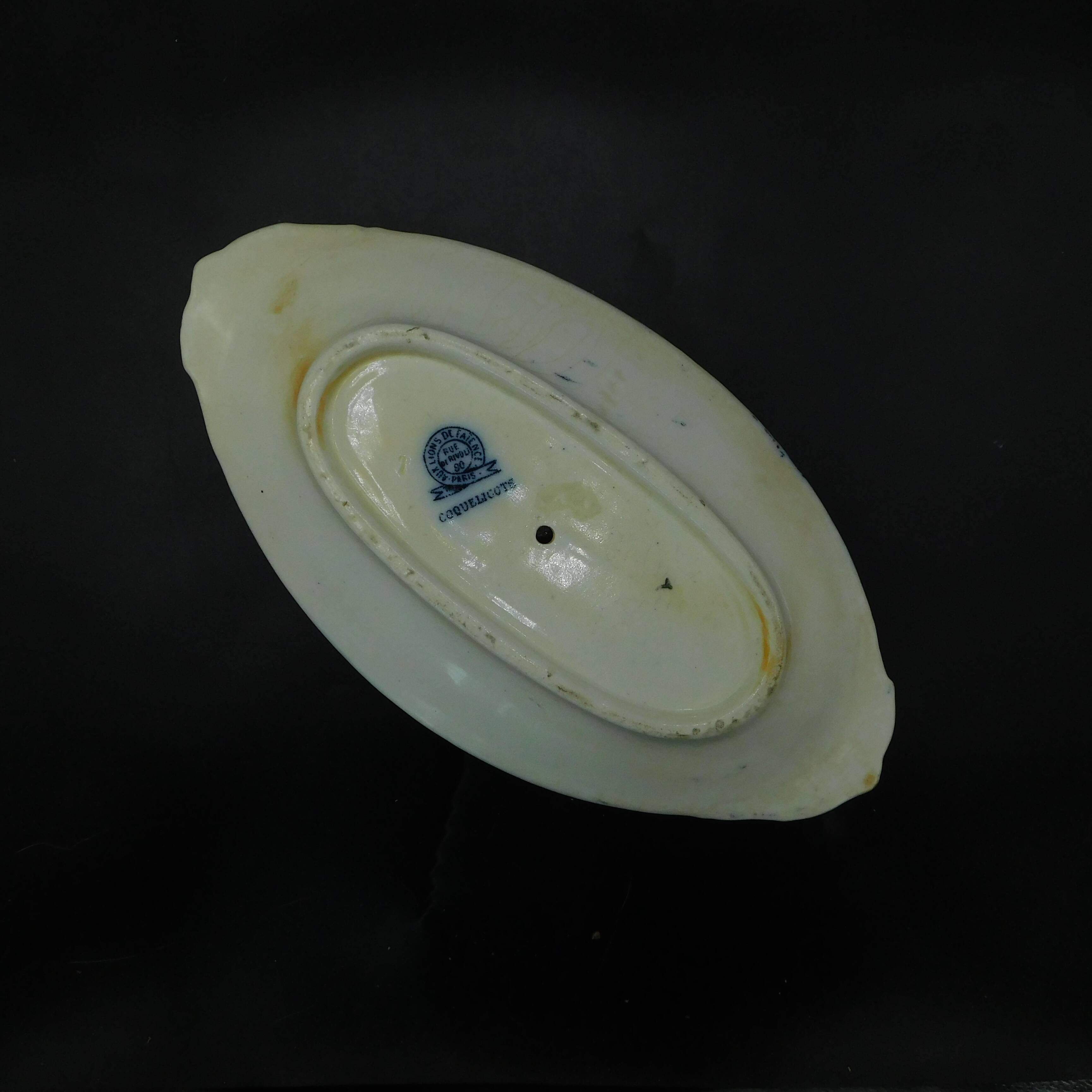 Saucière Art Nouveau, Terre de Fer, poppies