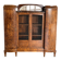 Vitrine-bibliothèque Art Déco en loupe, marbre, miroir et décor nacré