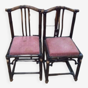 2 bamboo chairs