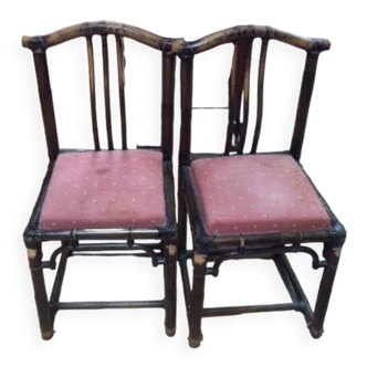 2 bamboo chairs