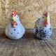 Salt & Pepper Shaker Chicken & Rooster Shape Ceramic Made In France Vintage