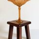 Art Nouveau Glass Compote Vase, Palm Tree Design, French, Early 20th-C