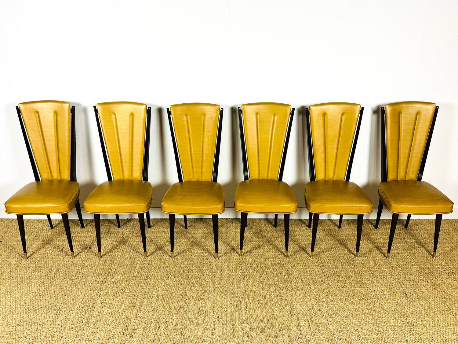 Set of 6 Art Deco chairs, France, 1940.