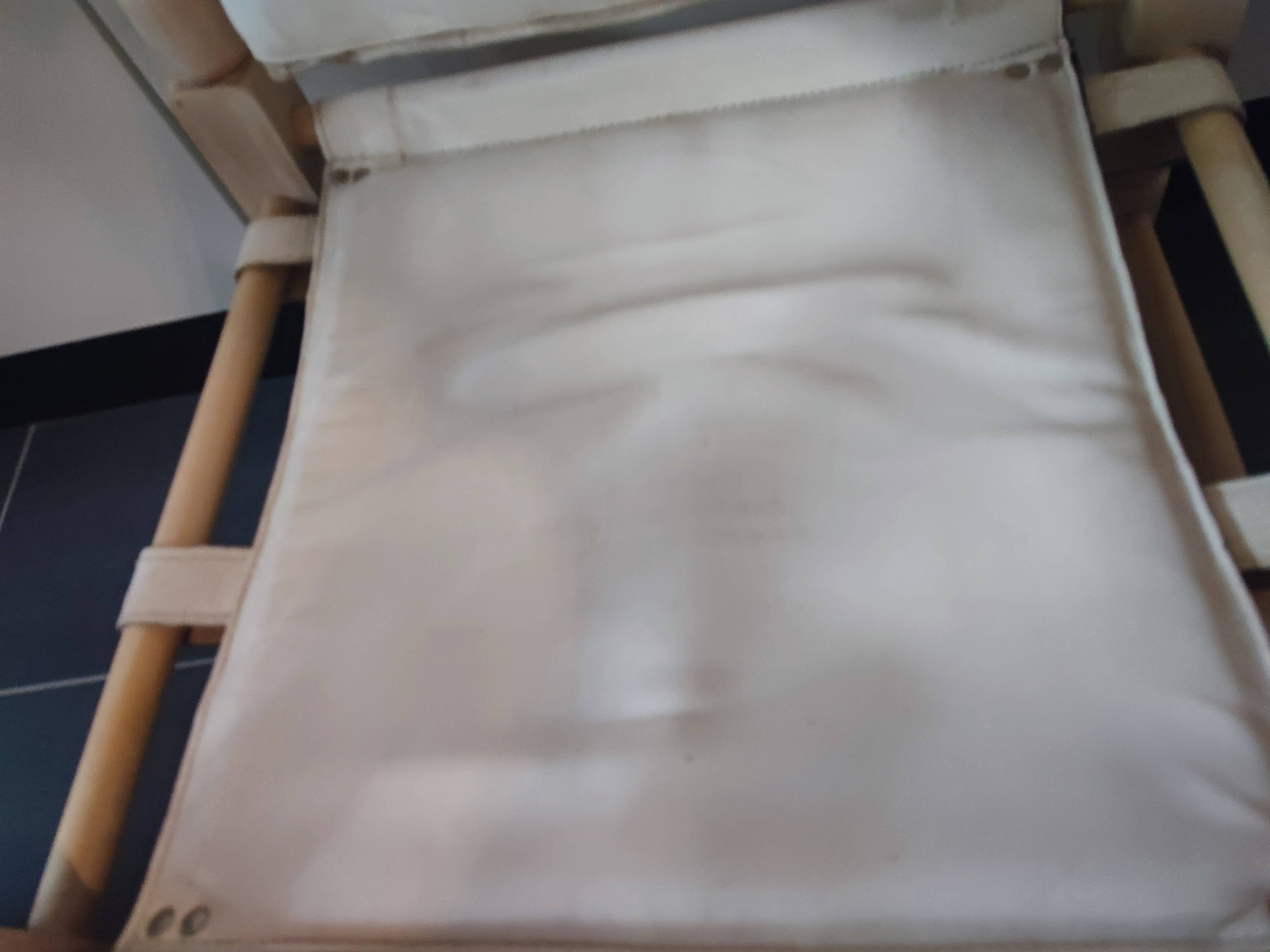 White leather safari armchair