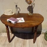 Antique walnut table with drop-leaf doors