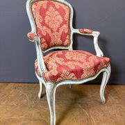 Paire de Cabriolets de Style Louis XV en Hêtre polychrome